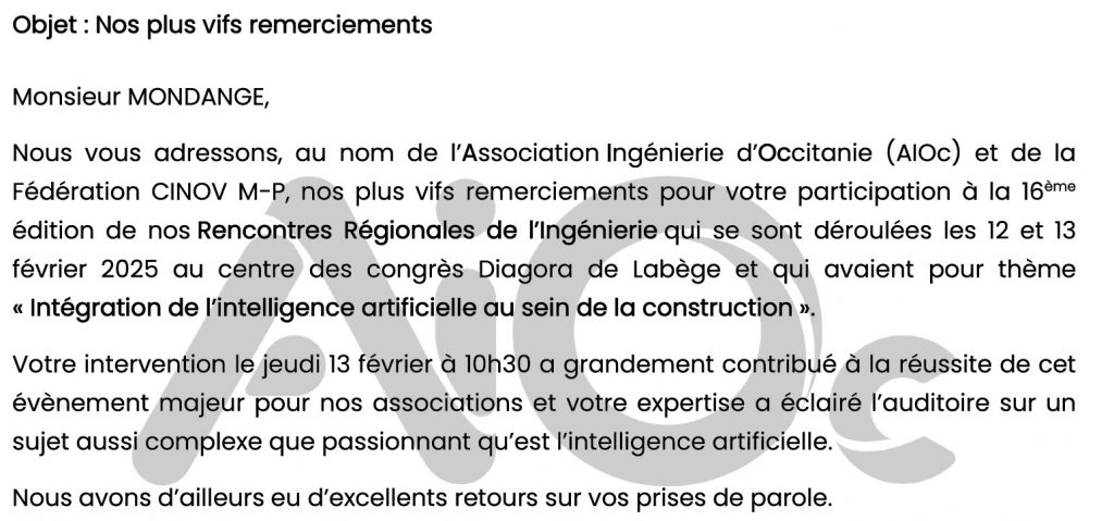 Remerciements AIOC